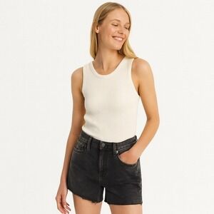 Gap Sz 0 Denim Cutoffs 5" Mid Rise Shorts Grunge 80s‎ 90s Jorts Retro Distressed